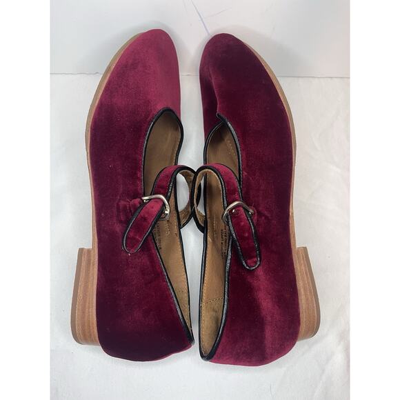 Sofft Shoes Size 10 Genuine Leather Dark Red Velvet Mary Janes Flats - Picture 4 of 9